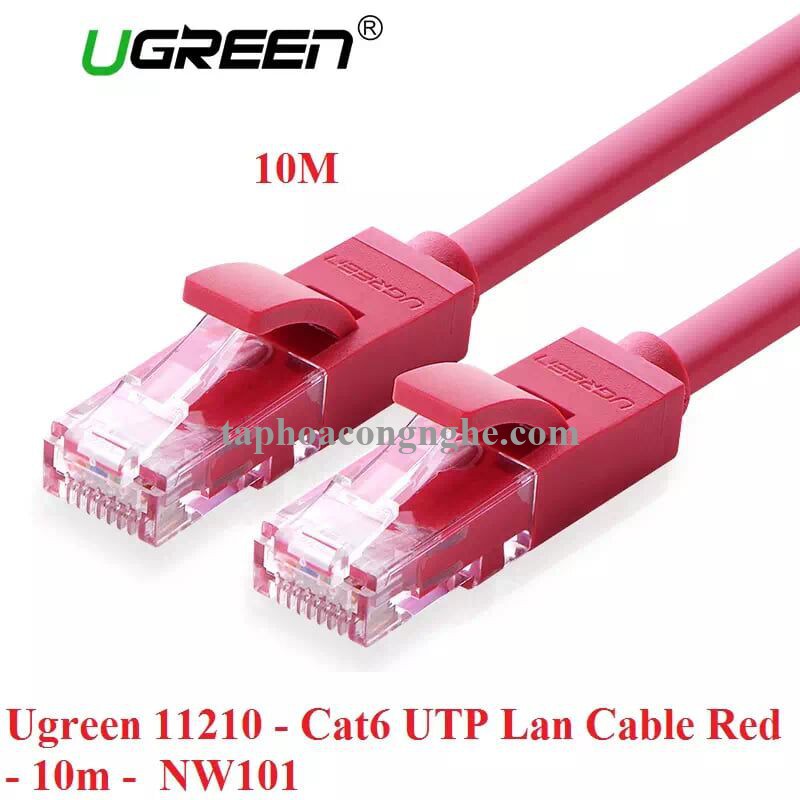 Ugreen 11215 10M màu Đỏ Cáp mạng LAN cat6 UTP NW101 30011215